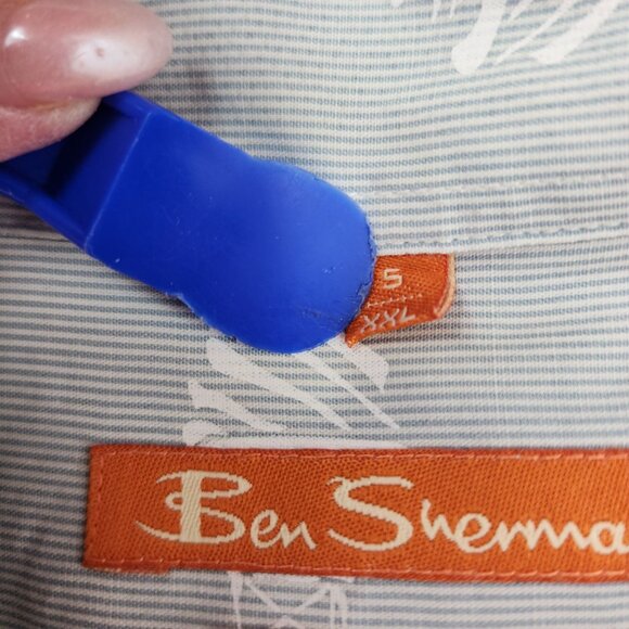 Ben Sherman Vintage Men's Short Sleeve Cotton Button-Up Shirt Abstract Print - Picture 11 of 12